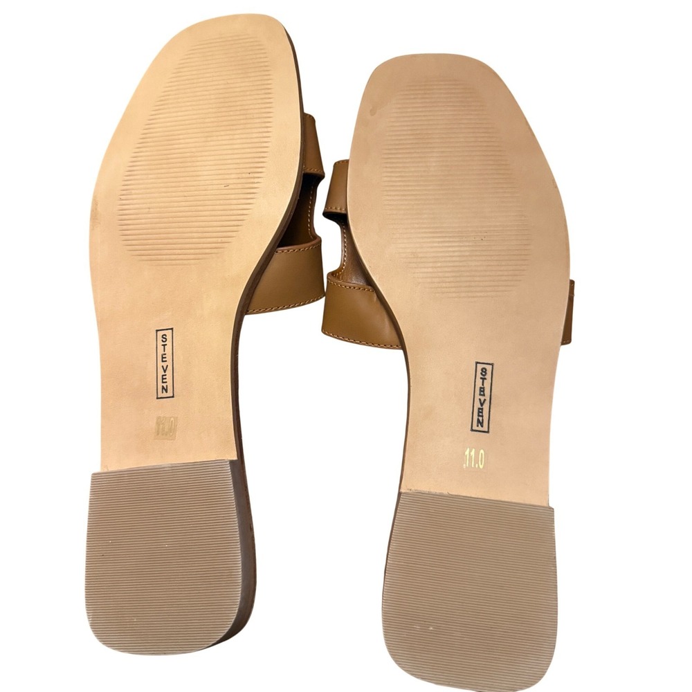 Steven New York Hadyn Cognac Leather H-Cutout Slide Sandals Mens 11 - Picture 6 of 9